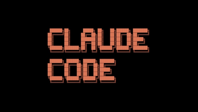 Claude Code pixel art logo in retro brick style