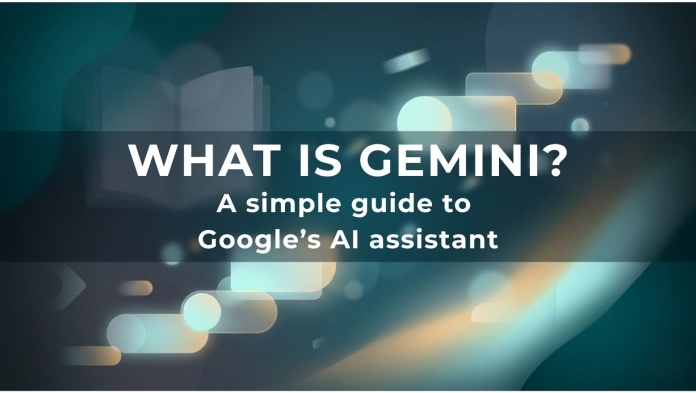 Beginners Corner banner reading “What Is Gemini?” with subheading “A simple guide to Google’s AI assistant”